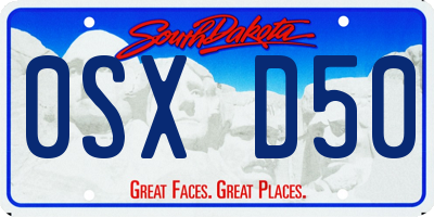 SD license plate 0SXD50