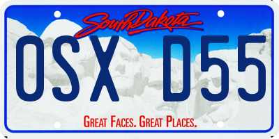 SD license plate 0SXD55