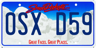 SD license plate 0SXD59