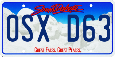 SD license plate 0SXD63