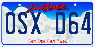 SD license plate 0SXD64