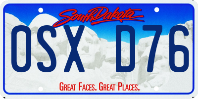 SD license plate 0SXD76