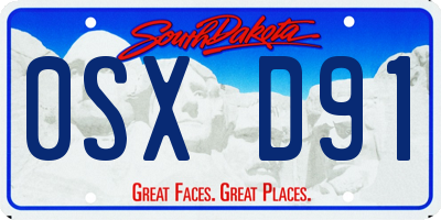 SD license plate 0SXD91