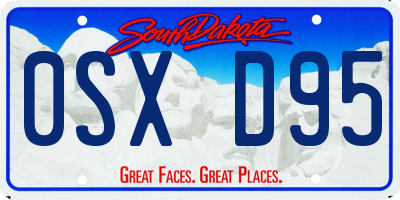 SD license plate 0SXD95