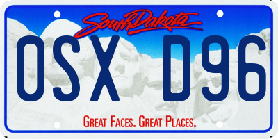 SD license plate 0SXD96