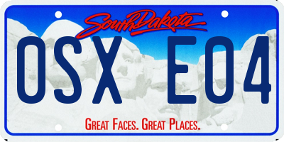 SD license plate 0SXE04