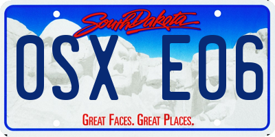 SD license plate 0SXE06