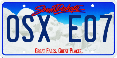 SD license plate 0SXE07