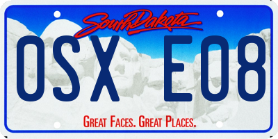 SD license plate 0SXE08