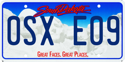 SD license plate 0SXE09