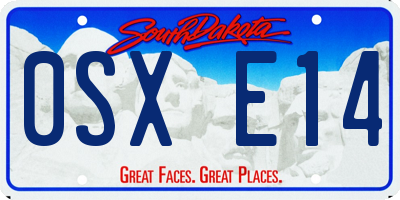SD license plate 0SXE14