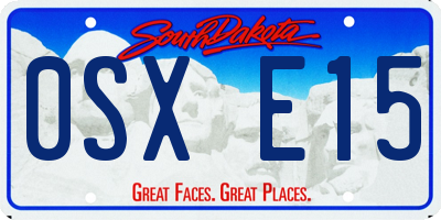 SD license plate 0SXE15