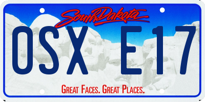 SD license plate 0SXE17