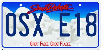 SD license plate 0SXE18