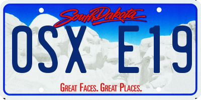 SD license plate 0SXE19