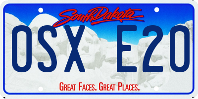 SD license plate 0SXE20