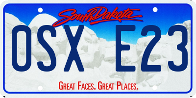 SD license plate 0SXE23