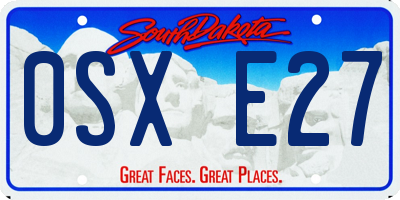SD license plate 0SXE27