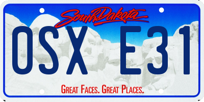 SD license plate 0SXE31