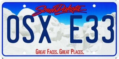SD license plate 0SXE33