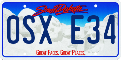 SD license plate 0SXE34