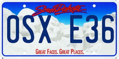 SD license plate 0SXE36