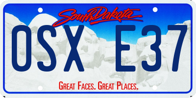 SD license plate 0SXE37