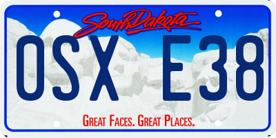 SD license plate 0SXE38