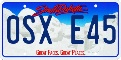 SD license plate 0SXE45