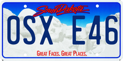 SD license plate 0SXE46