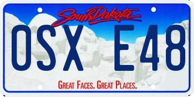 SD license plate 0SXE48