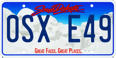 SD license plate 0SXE49