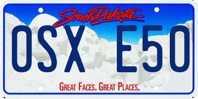 SD license plate 0SXE50