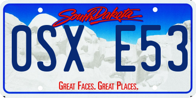SD license plate 0SXE53