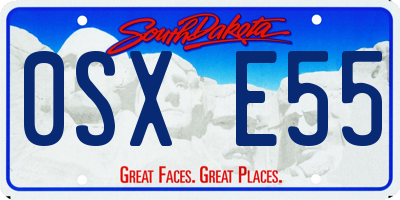 SD license plate 0SXE55
