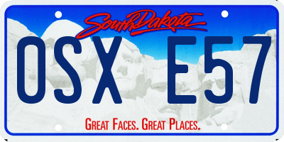 SD license plate 0SXE57