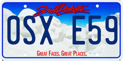 SD license plate 0SXE59