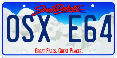 SD license plate 0SXE64
