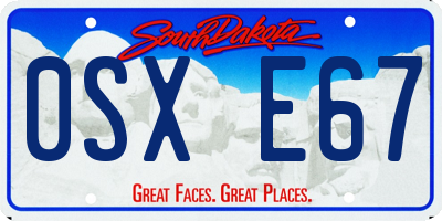SD license plate 0SXE67