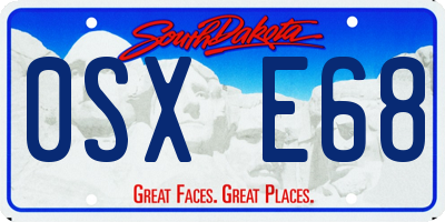 SD license plate 0SXE68
