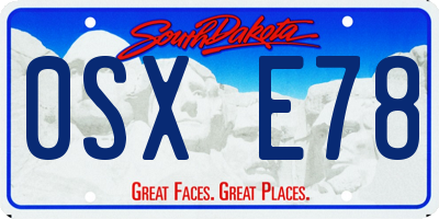 SD license plate 0SXE78