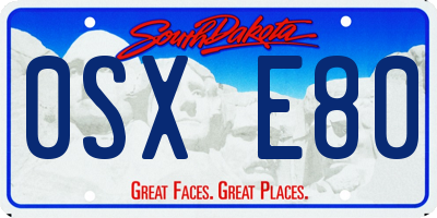 SD license plate 0SXE80