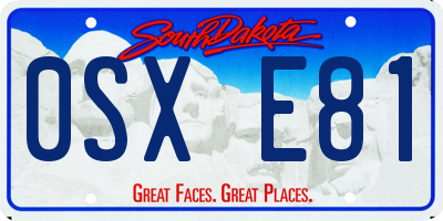 SD license plate 0SXE81