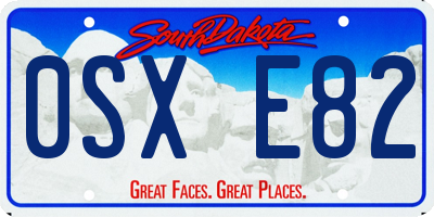 SD license plate 0SXE82