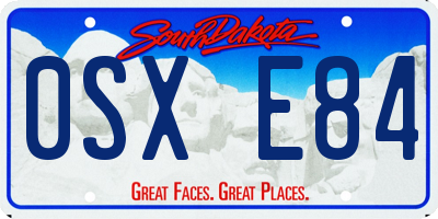 SD license plate 0SXE84