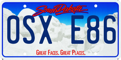 SD license plate 0SXE86