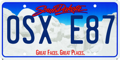 SD license plate 0SXE87