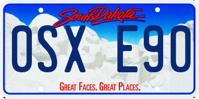 SD license plate 0SXE90