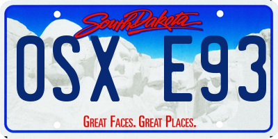 SD license plate 0SXE93