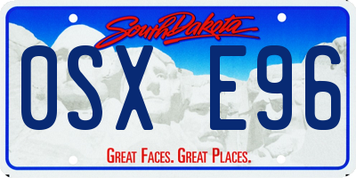 SD license plate 0SXE96
